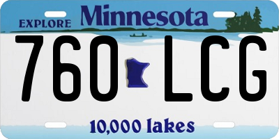 MN license plate 760LCG