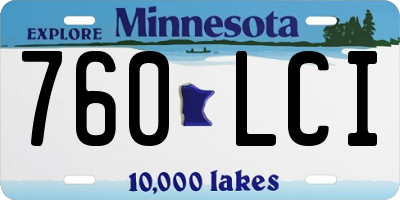 MN license plate 760LCI