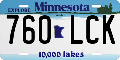 MN license plate 760LCK