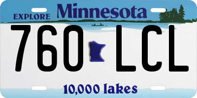MN license plate 760LCL