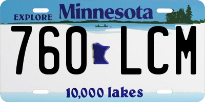 MN license plate 760LCM