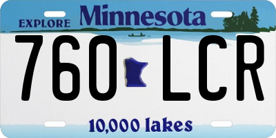 MN license plate 760LCR