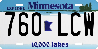 MN license plate 760LCW