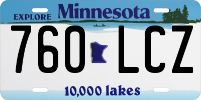 MN license plate 760LCZ
