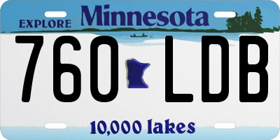 MN license plate 760LDB