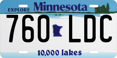 MN license plate 760LDC