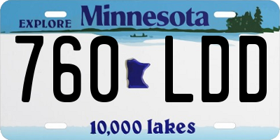MN license plate 760LDD