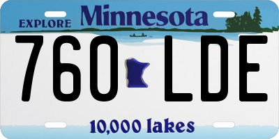 MN license plate 760LDE