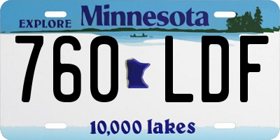 MN license plate 760LDF