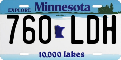MN license plate 760LDH