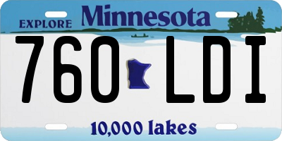 MN license plate 760LDI