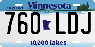 MN license plate 760LDJ