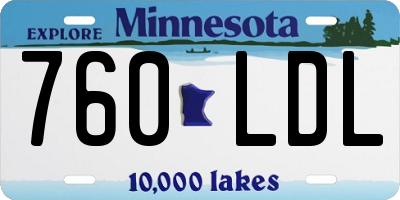 MN license plate 760LDL
