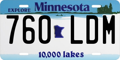 MN license plate 760LDM