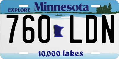 MN license plate 760LDN