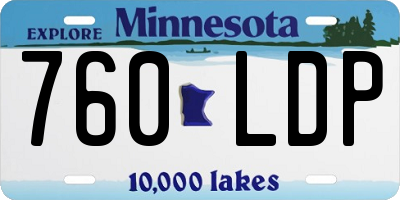 MN license plate 760LDP