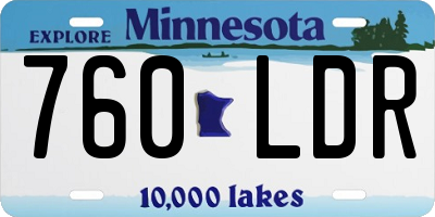 MN license plate 760LDR