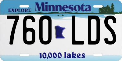 MN license plate 760LDS