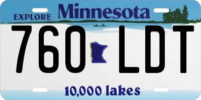 MN license plate 760LDT