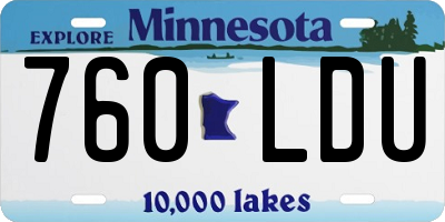 MN license plate 760LDU
