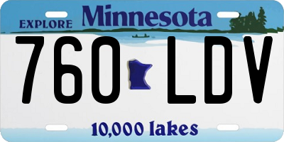 MN license plate 760LDV