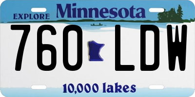 MN license plate 760LDW