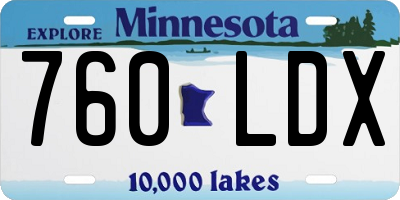 MN license plate 760LDX