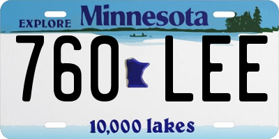 MN license plate 760LEE