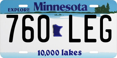 MN license plate 760LEG