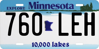 MN license plate 760LEH