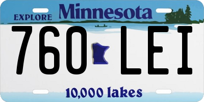 MN license plate 760LEI