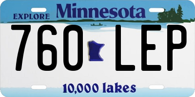 MN license plate 760LEP