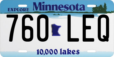 MN license plate 760LEQ