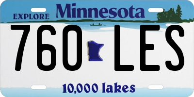 MN license plate 760LES