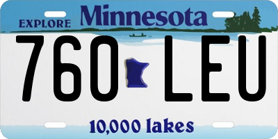 MN license plate 760LEU