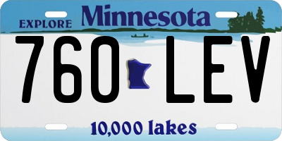 MN license plate 760LEV