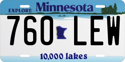 MN license plate 760LEW