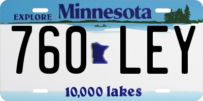 MN license plate 760LEY