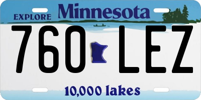 MN license plate 760LEZ