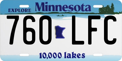 MN license plate 760LFC