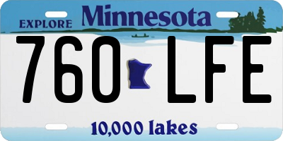 MN license plate 760LFE