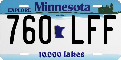 MN license plate 760LFF