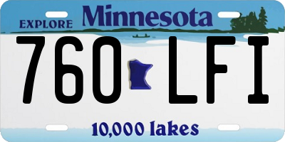 MN license plate 760LFI