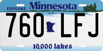 MN license plate 760LFJ