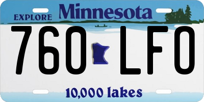MN license plate 760LFO