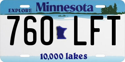 MN license plate 760LFT