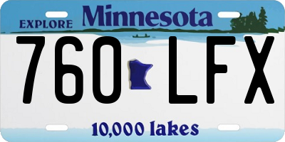 MN license plate 760LFX