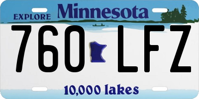 MN license plate 760LFZ