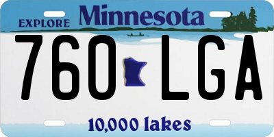 MN license plate 760LGA
