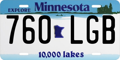 MN license plate 760LGB